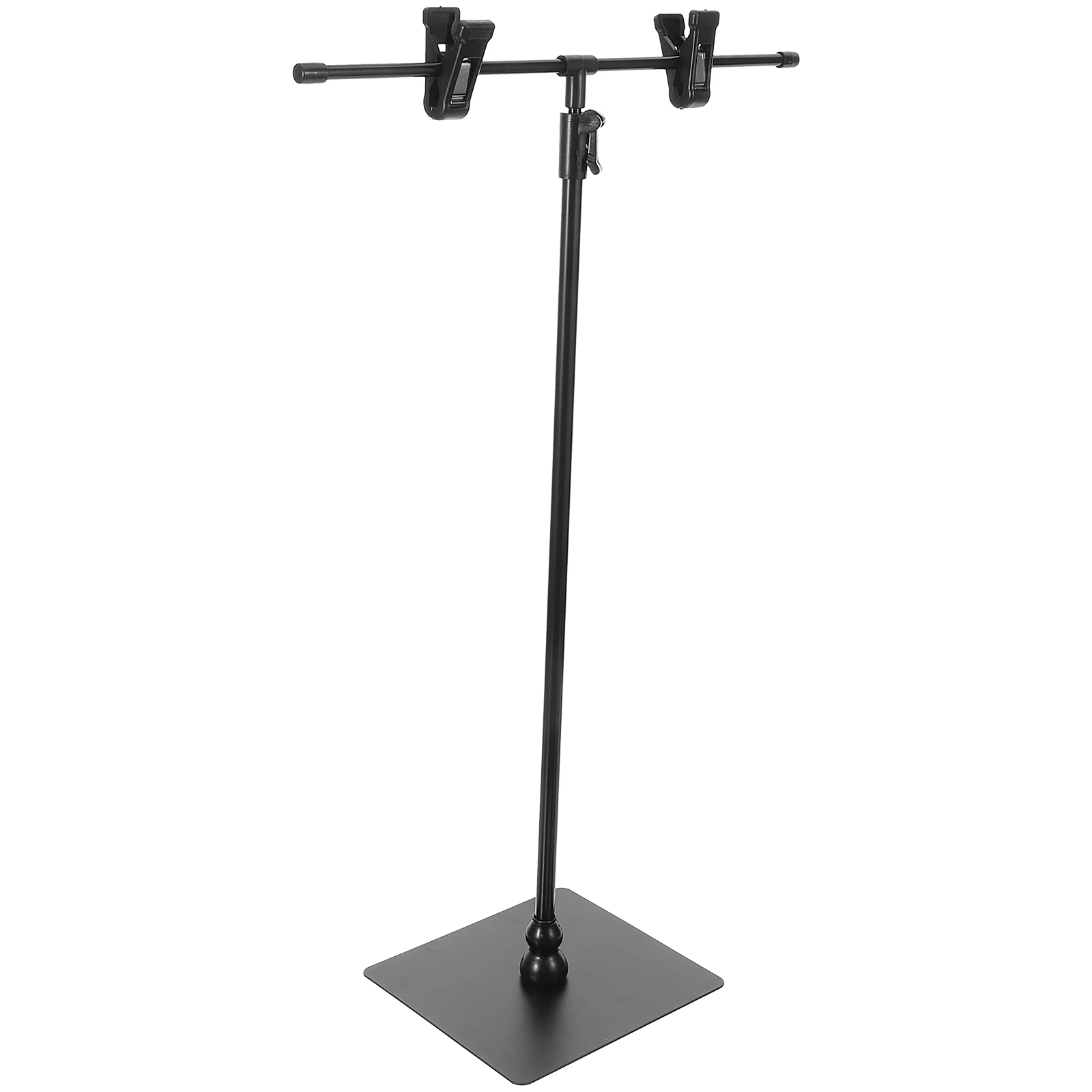 

Banner Holder Poster Stand for Display Black Advertising Table Top Stainless Steel Extendable T-Shaped Poster Clamp for Store