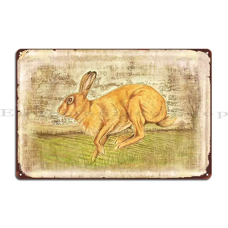 Vintage Country Hare Metal Sign Customized Party Living Room Design Kitchen Tin Sign Poster