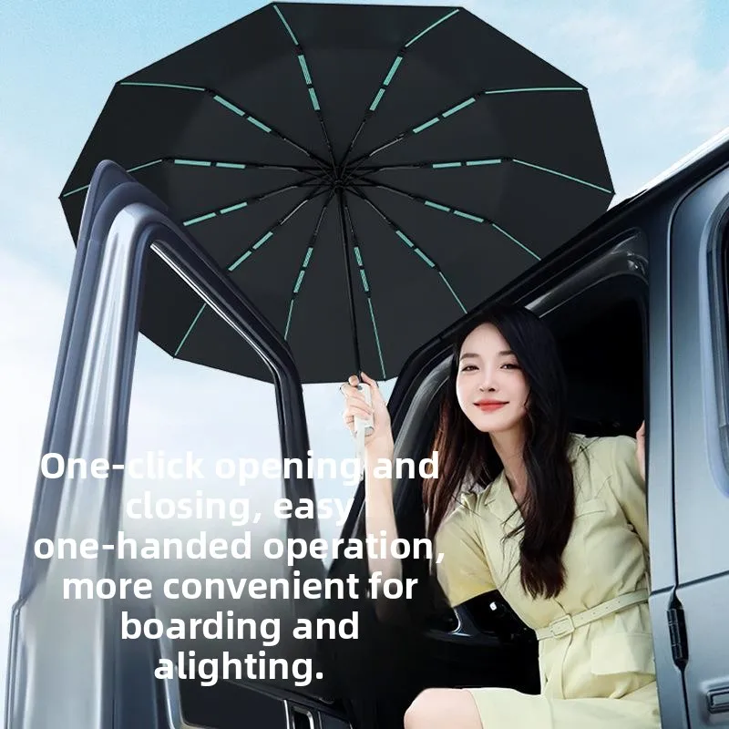 مظلة أوتوماتيكية مزدوجة على شكل عظمة التنين للرجال، مظلة مقاومة للماء للمطر والشمس، مزدوجة الأغراض، حجم مزدوج مضغوط للسيدات ل... #4