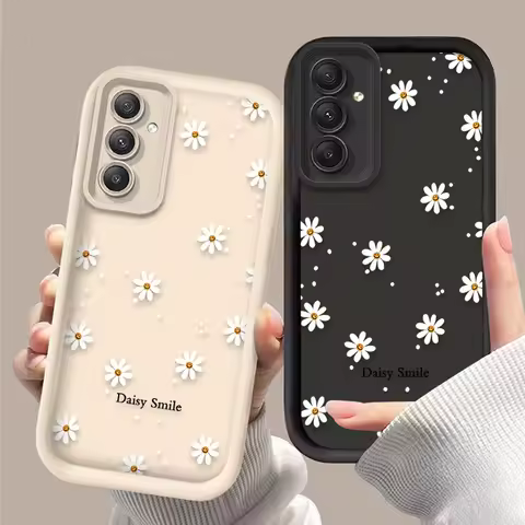 Smile Daisy Flowers Case for Samsung Galaxy A24 A25 A55 A35 A15 A16 A06 A05 A05S A13 A23 A12 A22 A32 A52 A71 A51 4G Soft Cover