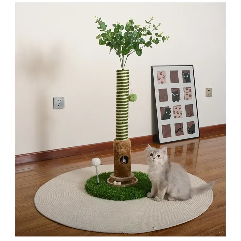 Cross-border Sisal Cat Tree Modern Minimalist Cat Scratching Post Vertical Space-saving Climbing Frame Toy Carton