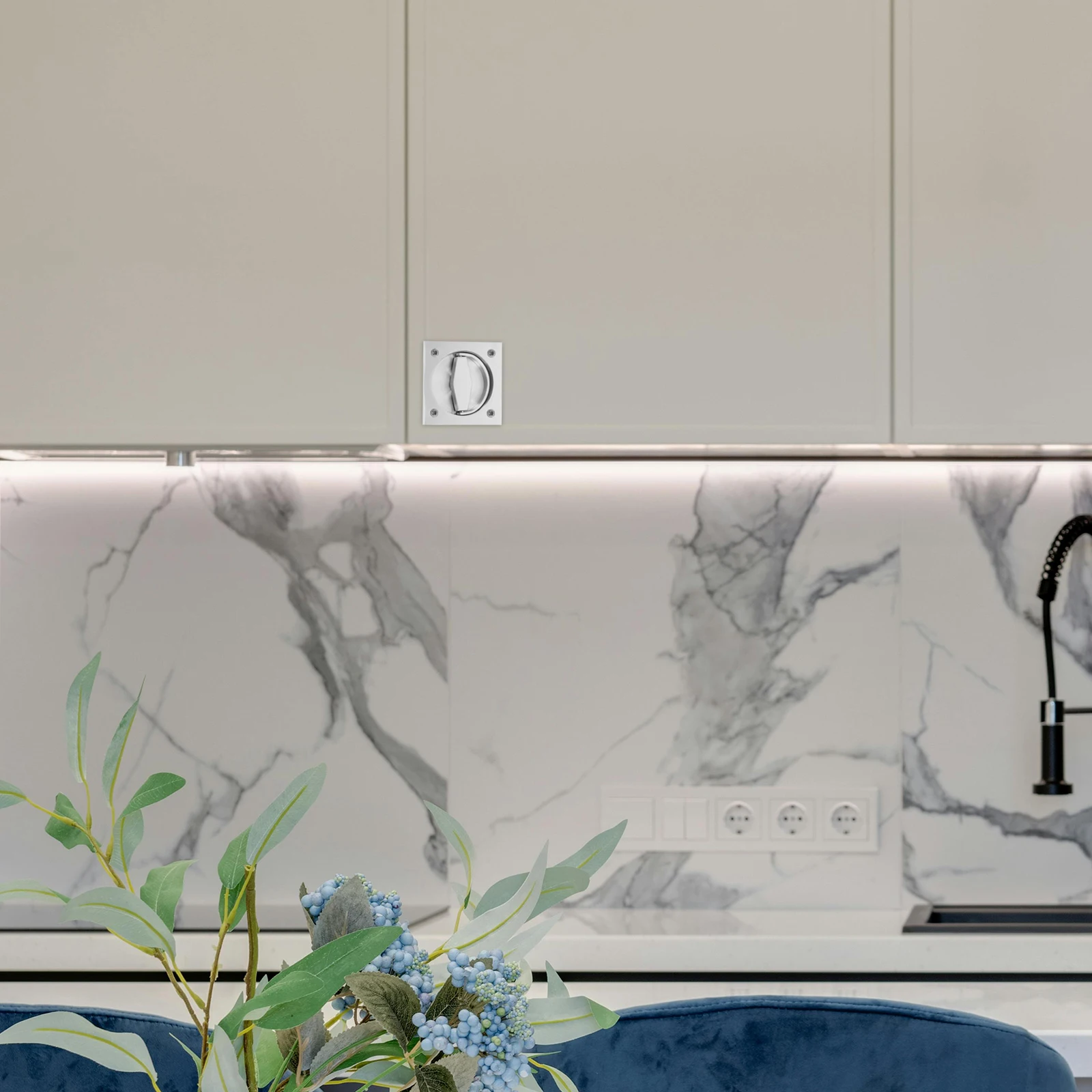 

1 Set 70Mm Brushed Stainless Steel Recessed Flush Pull Handle Fireproof Door Pull Cabinet Drawer Sliding Door Opener 55Mm Mount