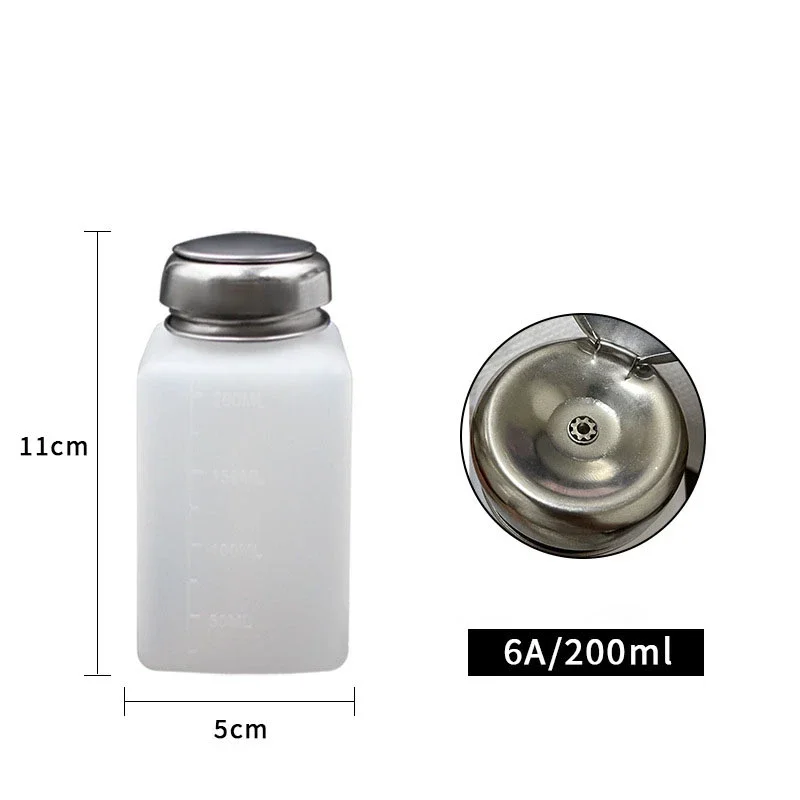 Press Empty Refillable Bottle Liquid Alcohol Pump UV Gel Nail Polish Cleaner Acetone Water Remover Dispenser 100/200/250ml view 5