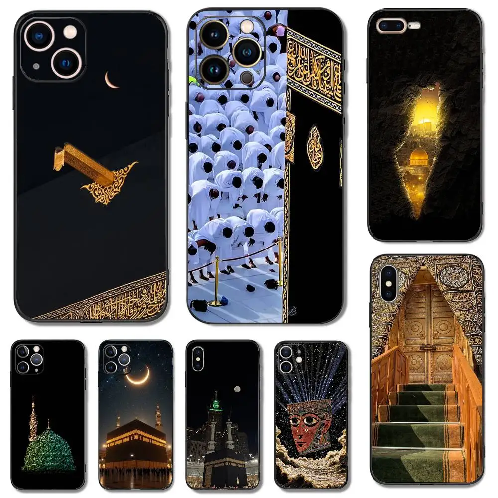 

holy mosque mecca Phone Case For iPhone 16,15,14,13,12,11,Pro,X,XS,Max,XR,Plus,Mini Soft Silicone Black Shockproof TPU