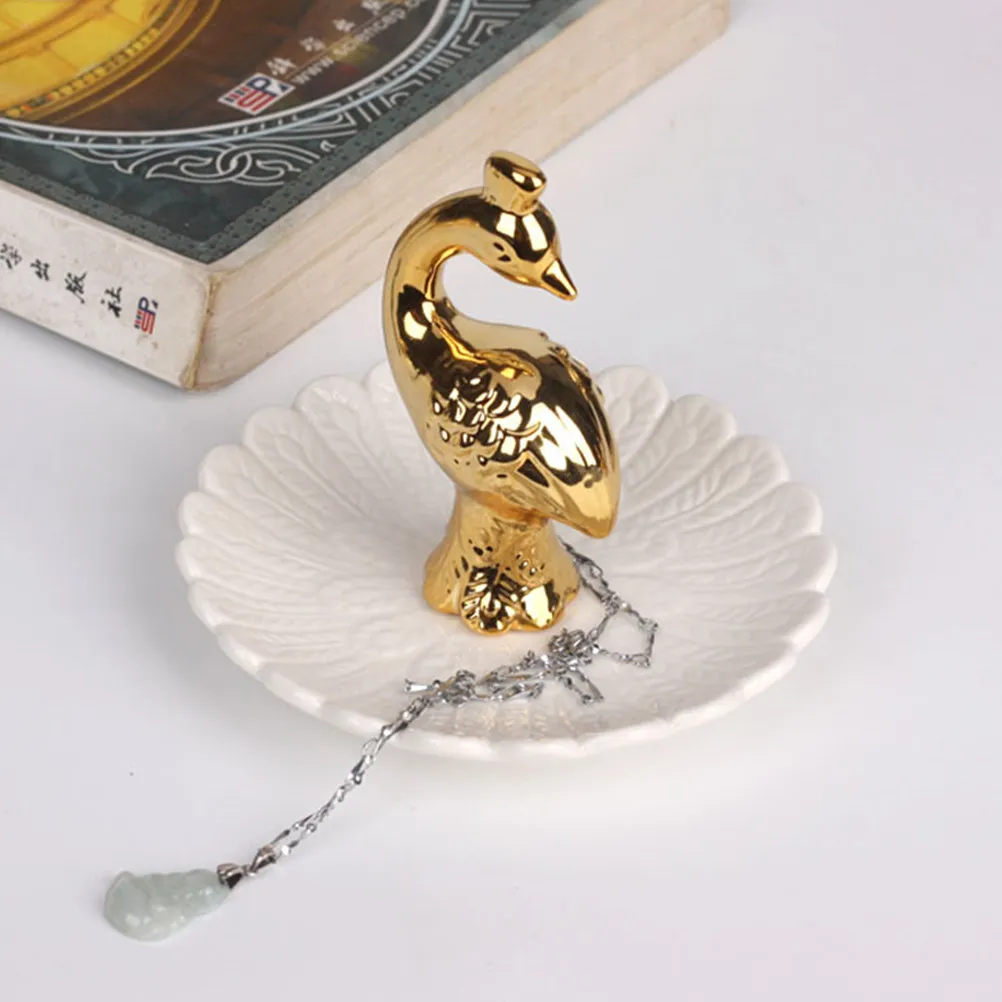Jewelry Tray Porcelain Elegant Ring Dish for Earrings Necklaces Bracelets Anklets Rings Keys Lenses Hair Bands Wedding
