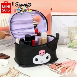 Kuromi-Bolsa de maquiagem feminina, bolsa de armazenamento portátil de alta qualidade, grande capacidade, bolsa de armazenamento portátil, desenho animado, novo, 2024