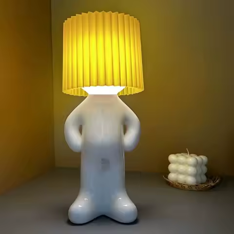 Shy Man Table Lamp, Dimmable Acrylic Table Lamp Creative Bedside Light, Warm Glow for Cozy Home Decor, Perfect Gift Idea