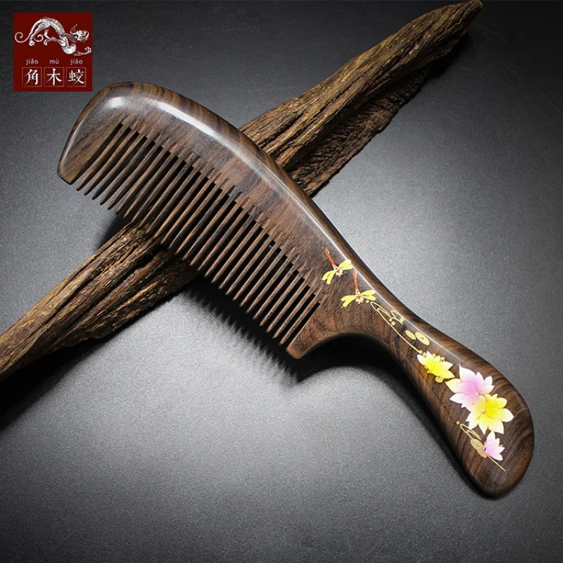 

Расческа из натурального дерева с ручной росписью в стиле лак-арт, высококачественная парикмахерская расческа, в наличии.