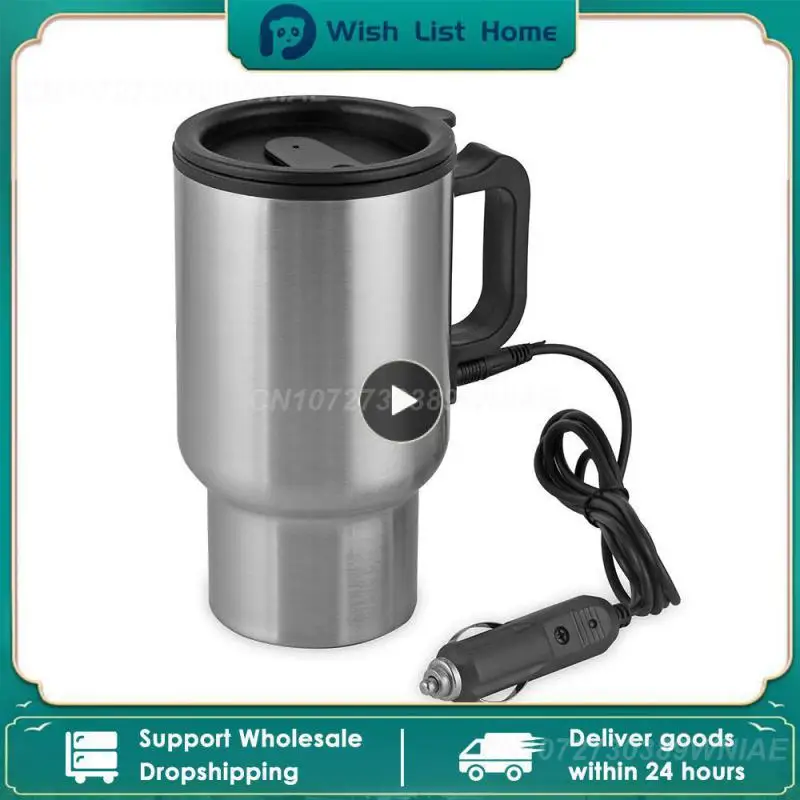 12v 450ml elektrischer Wasserkocher Edelstahl Auto Heizung Tasse Kaffee Tee Auto Tasse Tasse Reise Wasser Kaffee Milch Thermo Tasse