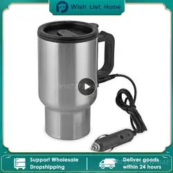 12V 450ml bollitore elettrico in acciaio inox auto riscaldamento tazza caffè tè auto tazza tazza viaggio acqua caffè latte tazza termica