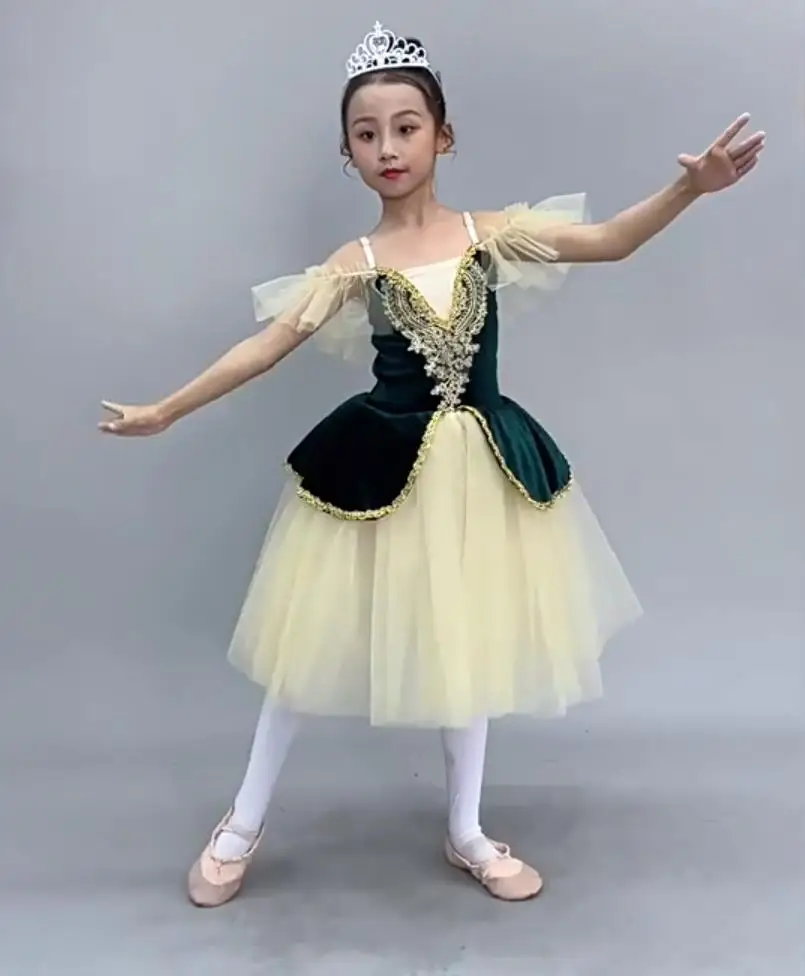 Children Girls Giselle Professional Ballet Tutu Dress For Girl Swan Lake Dance Ballerina Costumes Wear Performance Ballet Skirts