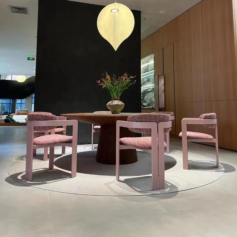 Household dining chair creative designer pink high value light luxury small fragrance bedroom dressing chair manicure chair