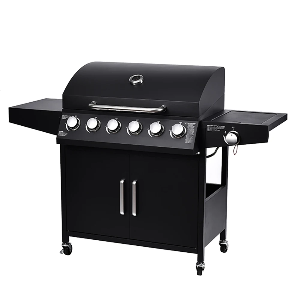 Grill Factory Portable Propane Gas Grill with 6+1 Burner Premium Quality for Garden Outdoor Cooking BBQ Grills Style