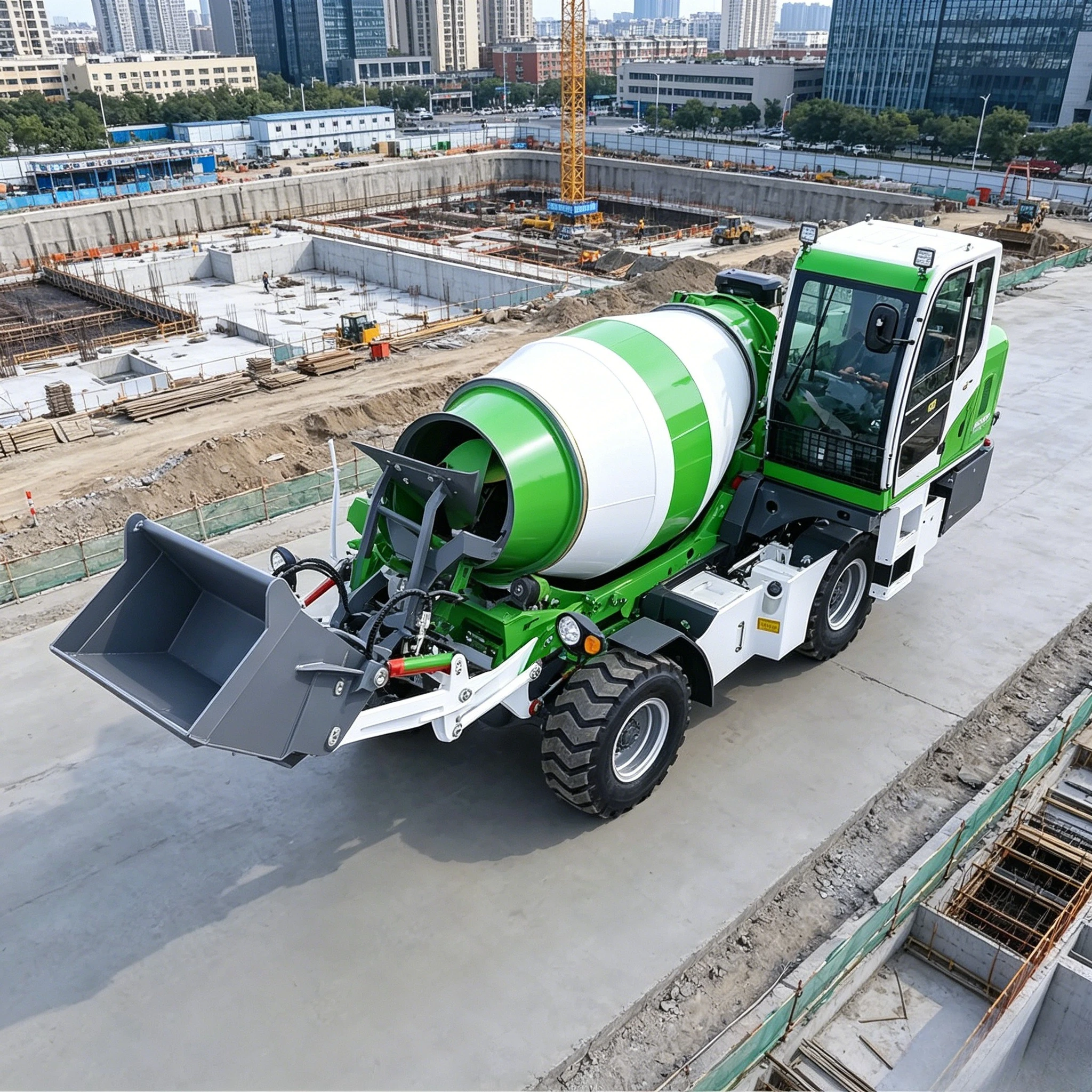 Heavy Duty Mini Self-Loading Ride-On Concrete Mixer Truck High Digging Power 3500kg 1-Year Warranty Customized