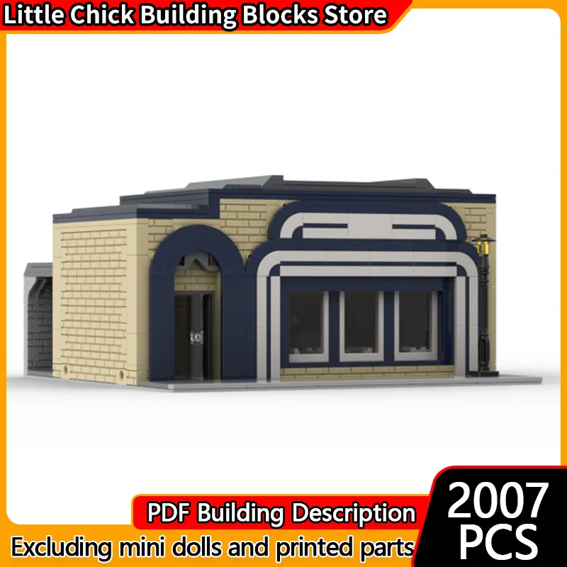 

Модель City Street View MOC, строительные кирпичи, обеденный ресторан, модульная технология, детские праздничные подарки, сборные игрушки, костюм