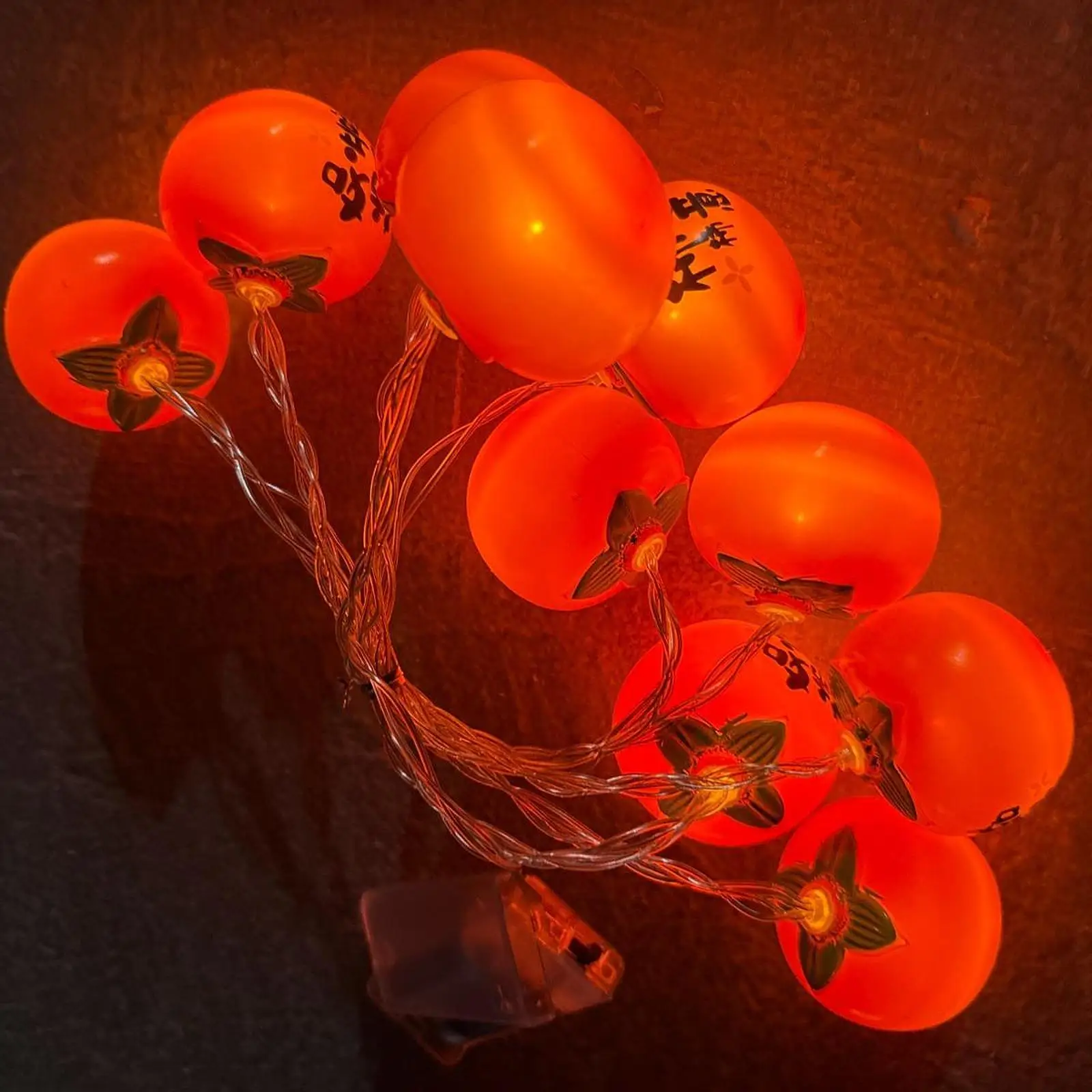 Lucky Persimmon Ornament LED String Light Home Decoration Lights for Entryway Outdoor Garden Patio Party Decor