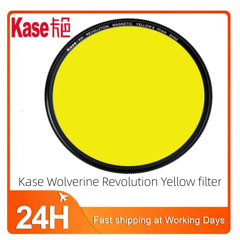 Kase Wolverine Revolution Yellow #8 Black & White Filter Magnetic Shockproof Tempered Optical Glass