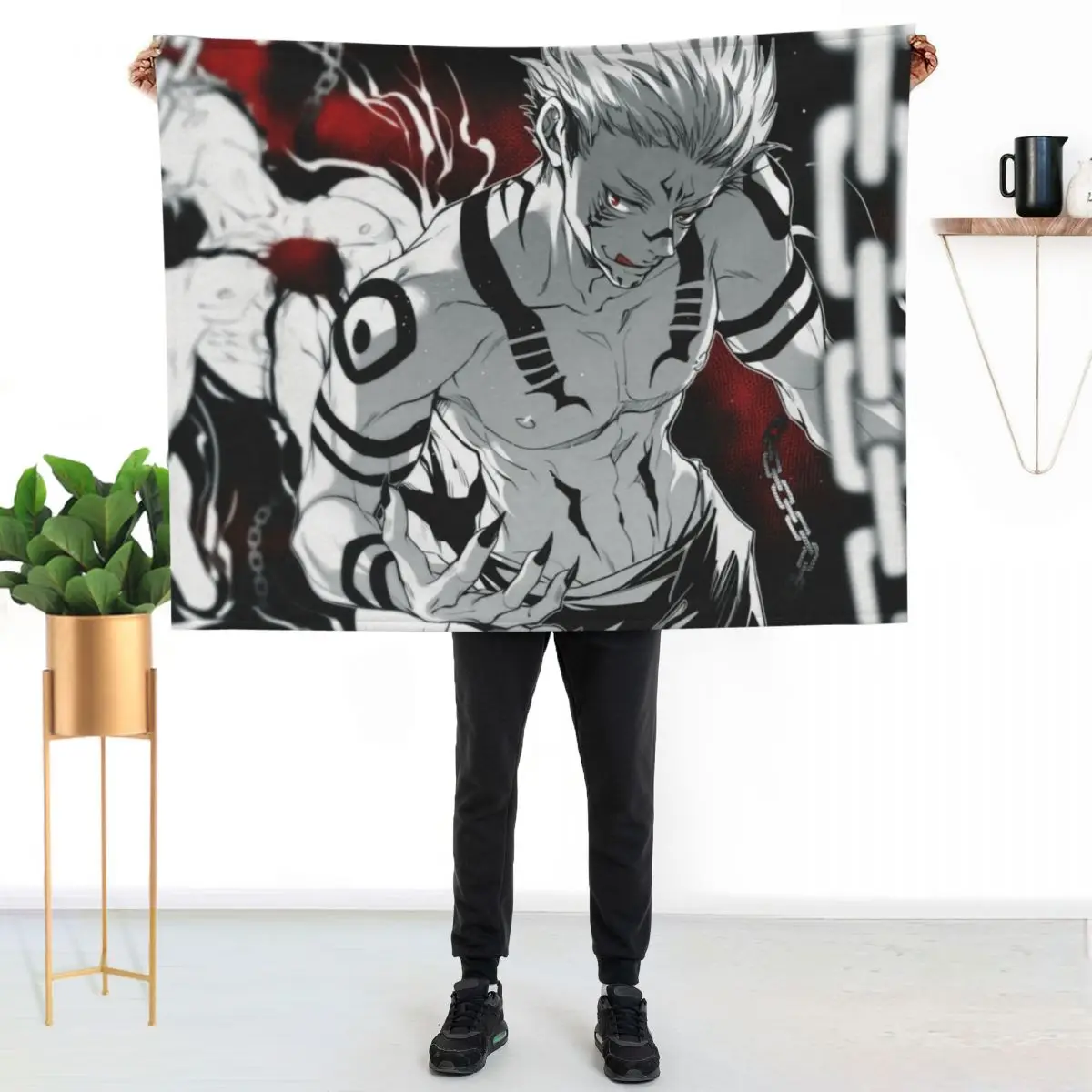 Sukuna & Itadori Yuji Throw Blanket Soft Plush Blanket as Housewarming Gift