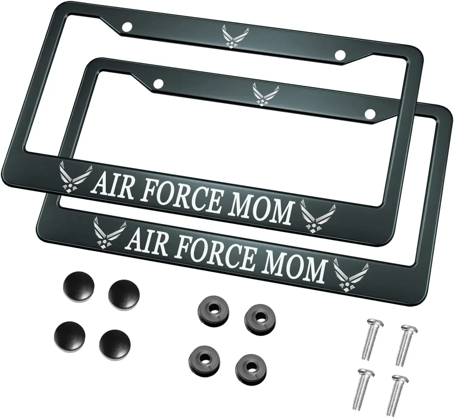 

Рамка для номерного знака Air Force Mom Pattern, 2-упаковка держателя номерного знака с 2 отверстиями, рамка для автомобильной бирки для женщин, мужчин, транспортных средств по США