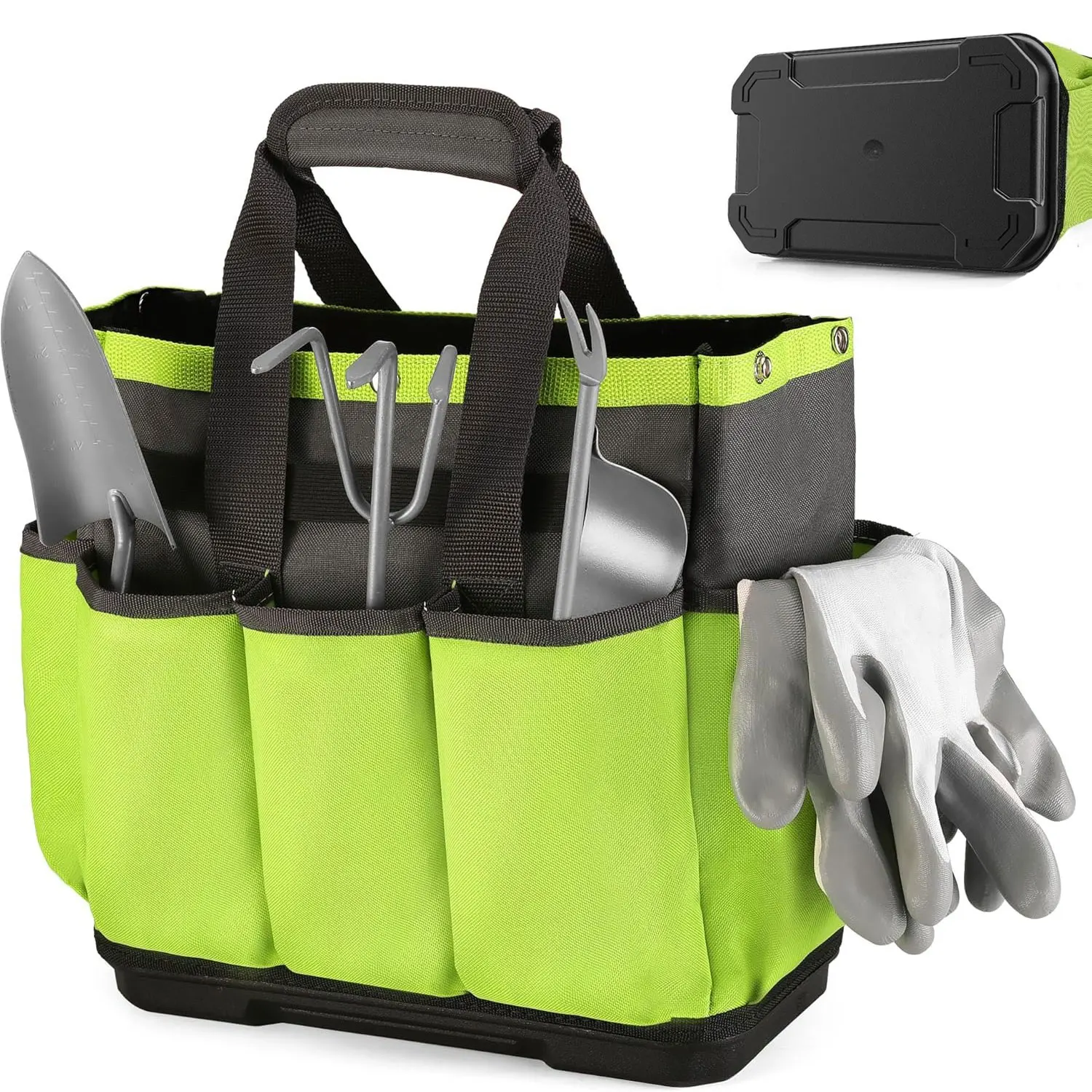 

Сумка для садовых инструментов с водонепроницаемым пластиковым основанием, 8 карманами, садовая сумка, сверхмощная оксфордская садовая сумка Caddy, набор садовых инструментов