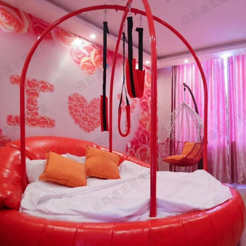 Fun Unique Bed Adults Leather Sex Japanese Smart Bed With Mattresses Round Muebles Para Dormitorio Futuristic Furniture
