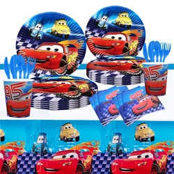 Disney-Lightning McQueen Carros Decorações de Aniversário, Pixar Car Paper, Talheres Set, copos, Pratos, Suprimentos Baby Shower para Kid