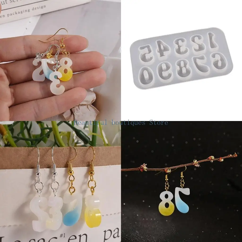 U4LF English Letters Silicone Mold Resin Number Keychain Mold Alphanumeric Keychain Decoration Mold Handmade Jewelry Ornament