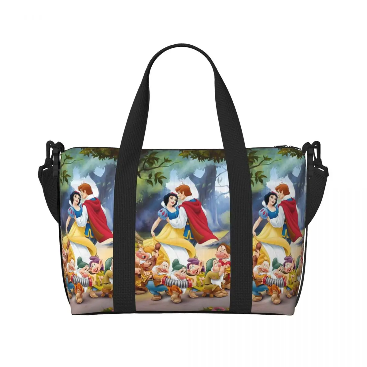 

Изготовленная на заказ пляжная сумка-тоут «Белоснежка и семь гномов» для женщин, очень большие сумки для спортзала с анимацией, дорожные сумки для покупок