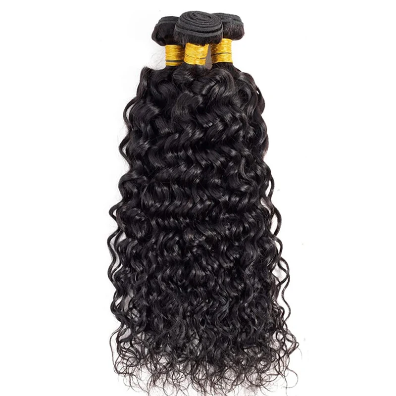 Extensiones de cabello humano ondulado y mojado, mechones de pelo rizado virgen brasileño, doble trama, 12a, 100 g/Pc, 4 Uds.