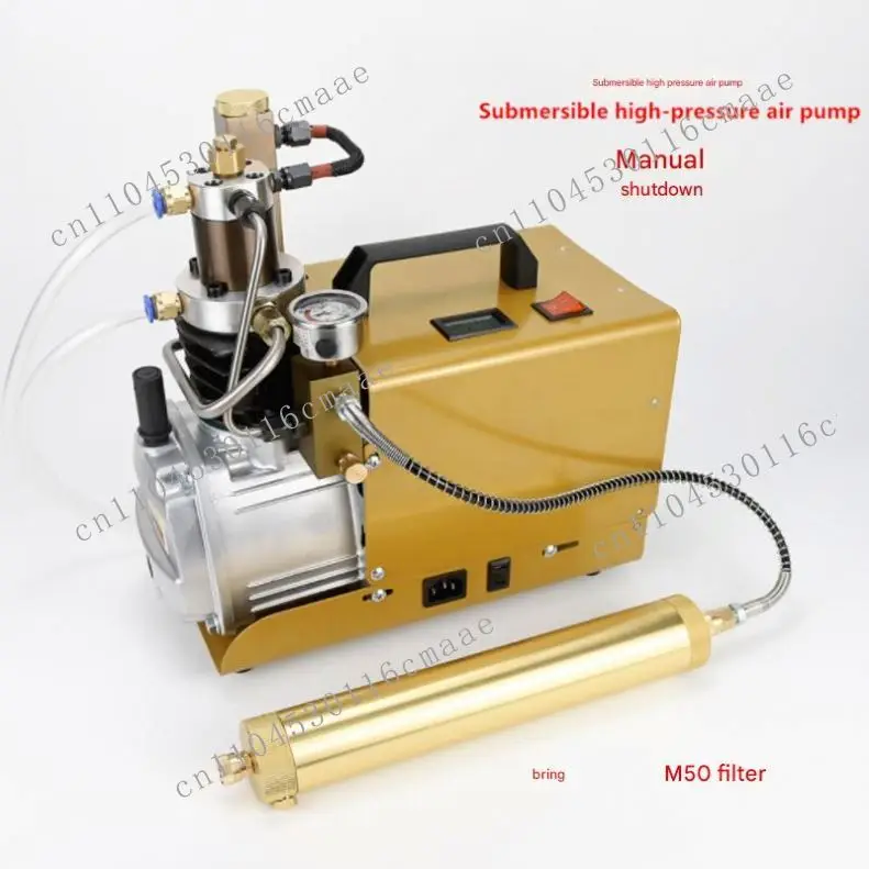 Portable non-100L high-pressure CO submersible air compressor, turbocharged automatic shutdown, industrial air-cooled cylinder