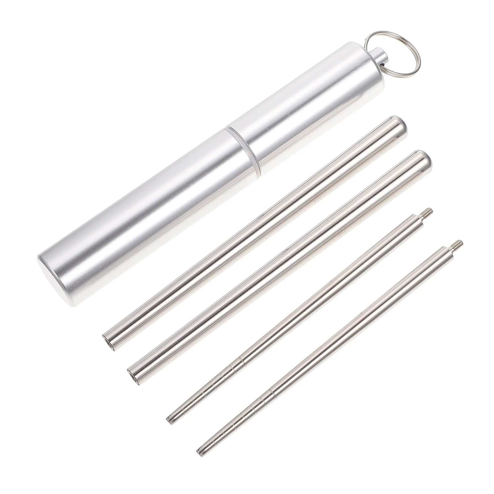 304 Stainless Steel Folding Chopsticks Set with Metal Storage Tube Portable Cutlery for Travel Outdoor Activities for Parties