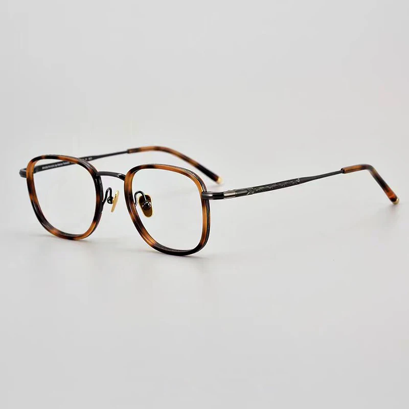 

Square Glasses Frame Women Fashion Optical Myopia Prescription Eyewear Men Acetate Titanium Tortoise Color Full Frame Eyeglasses
