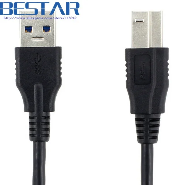 Zwart Hoge Snelheid OD4.0 5Gbps Standaard USB3.0 USB 3.0 B Type Mannelijke AM Naar BM Printer Kabel Dunne Koord Connector draad 60cm 0.6M 2ft