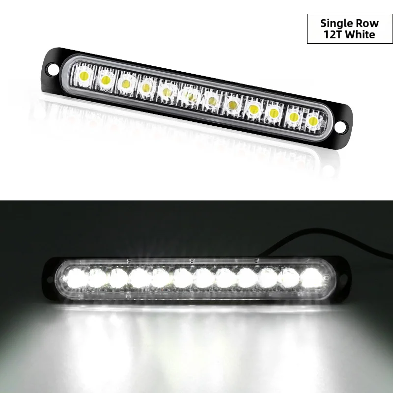 12 LED Side Marker Light Strip for Vehicle 12V 24V for strobe Flashing Signal Light Bar with Aluminum and ABS Material