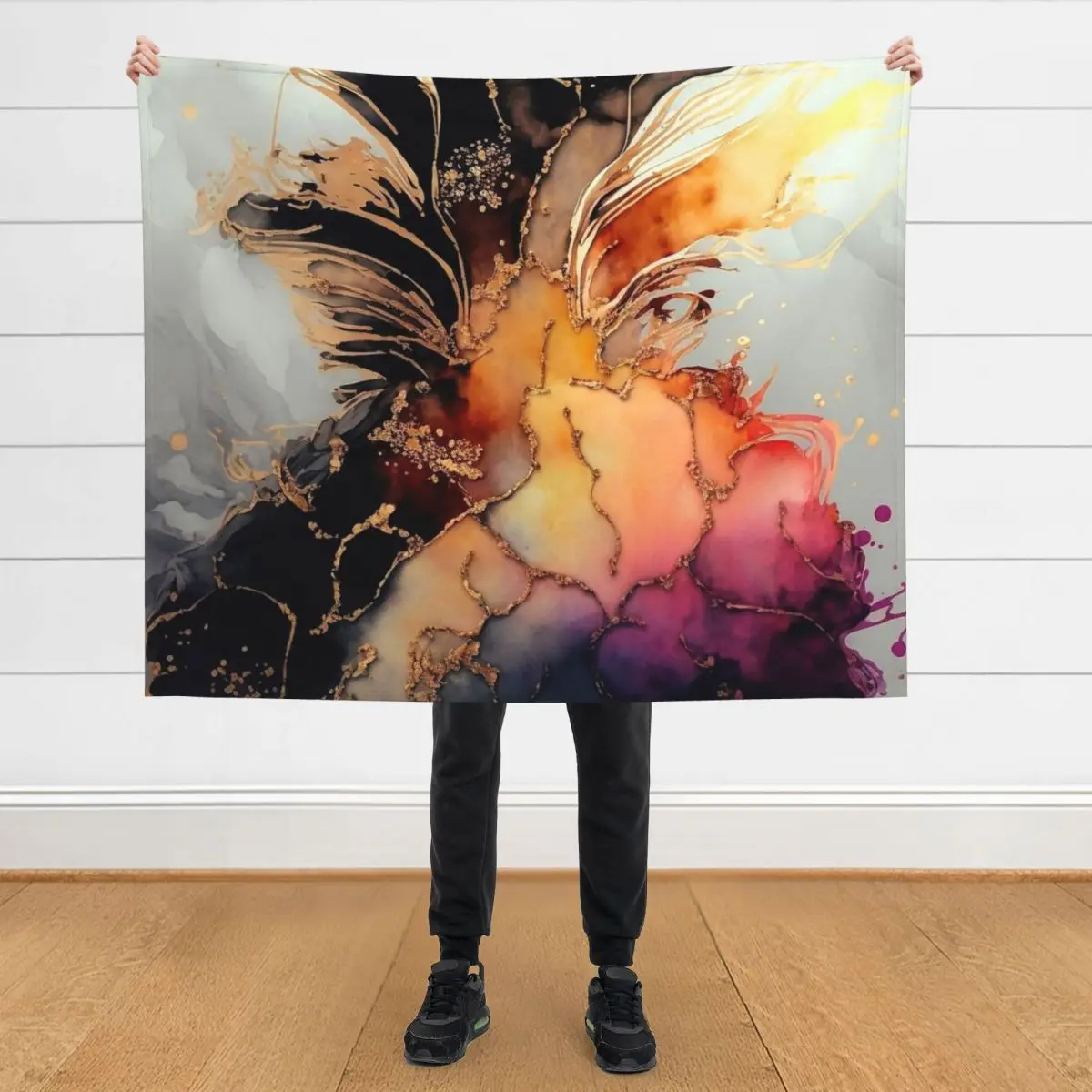

Sweet Pineapple - Abstract Alcohol Ink Resin Art Throw Blanket bed plaid Decorative Sofa funny gift Moving Blankets