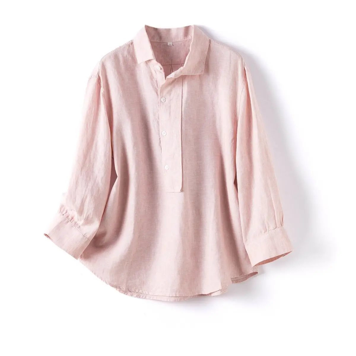 

Dave&di Linen 9-quarter Sleeve Pointed Collar Pullover Loose Casual Shirt Top For Women Blouses Women's Clothes Shirts Tops