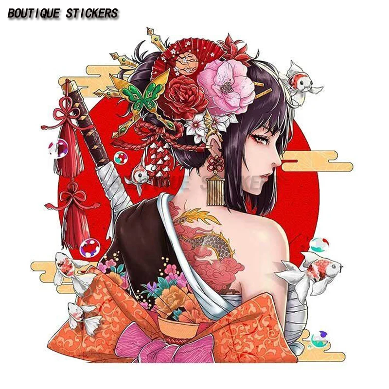 

Japanese female samurai car stickers, motorcycles, laptops, luggage cases, skateboard walls, decorative stickers, waterproof PVC