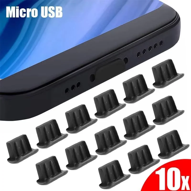 10pcs Charging Port Dust Plugs For SamSung and Other For Android Devices - Micro USB Port Covers, Anti-Dust Protector Set