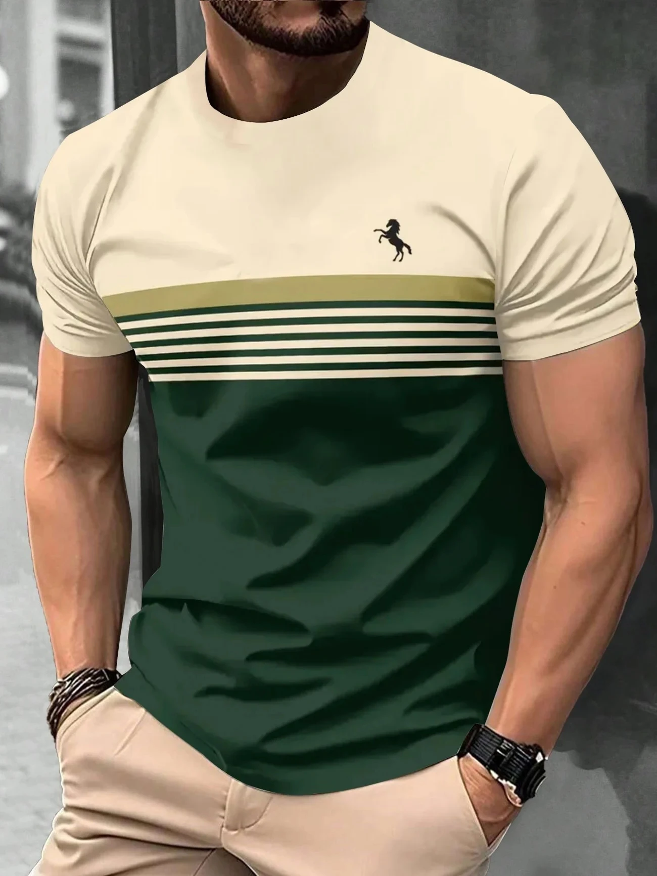 

2025Новая футболка с цифровым принтом, суперэластичная повседневная мужская футболка с короткими рукавами, повседневная домашняя футболка для вечеринок, социальная однотонная винтажная уличная одежда