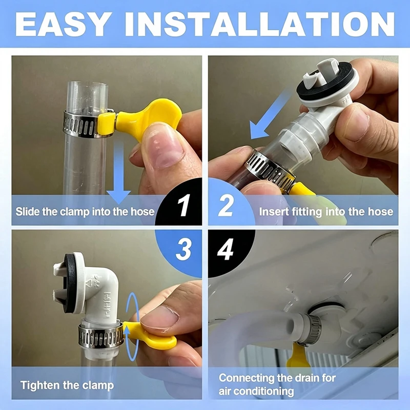 BAAO 3 Feet AC Drain Hose Kit, Universal Replacement for Mini-Split Window Air Conditioner, Anti-Deformation, with Elbow