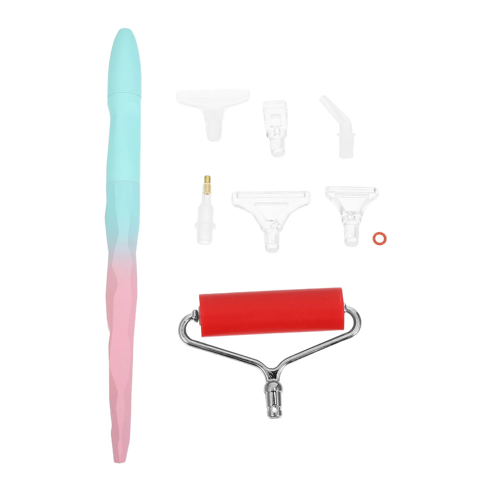 Set di 1 Penna per Applicazione Strass con Punta in Plastica, Strumento a Rullo per Pittura Artistica, Testine di Ricambio per Fai da Te, Strumenti per Nail Art, Posizionamento Gemme