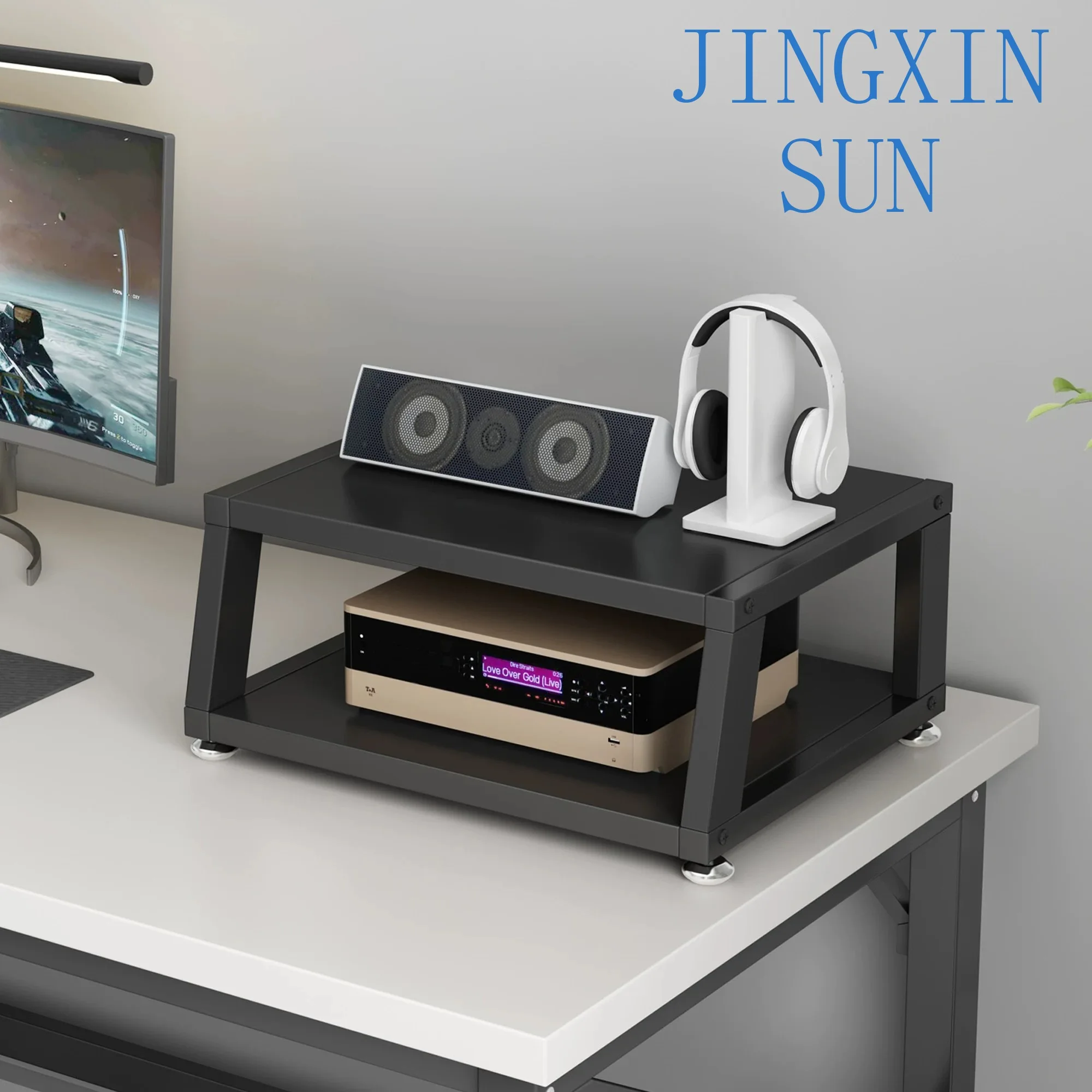 A-1590 Desktop Amplifier Rack Headphone Amplifier Stand Headphone Storage Rack Decoder CD Player Audio System