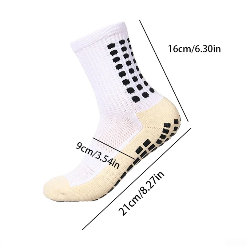 Soft Men Football Non Slip Soccer Socks Sports Breathable Cotton Cycling Grip Socks Grip Pads for Football Basketball Stockings