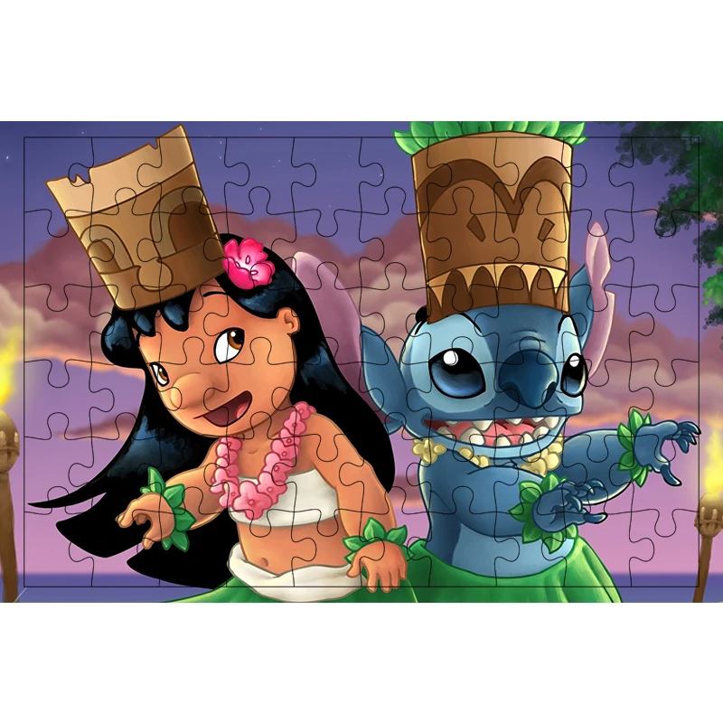 Disney Cartoon Lilo&Stitch 300 500 1000PCS Puzzle Game Happy Harmony Dancing Pictures Jigsaw For Teens Fans Like Room Ornaments