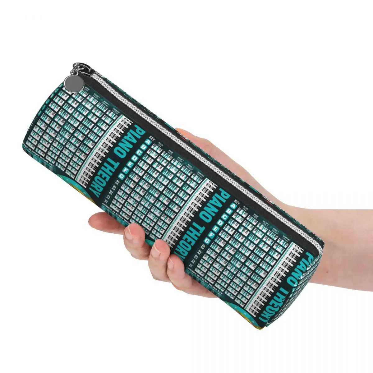Music Basic Guitar Chord Theory Chart Piano Pencil Case Pencil Pouch Cylinder Pen Box Pencil Bag for Studen School