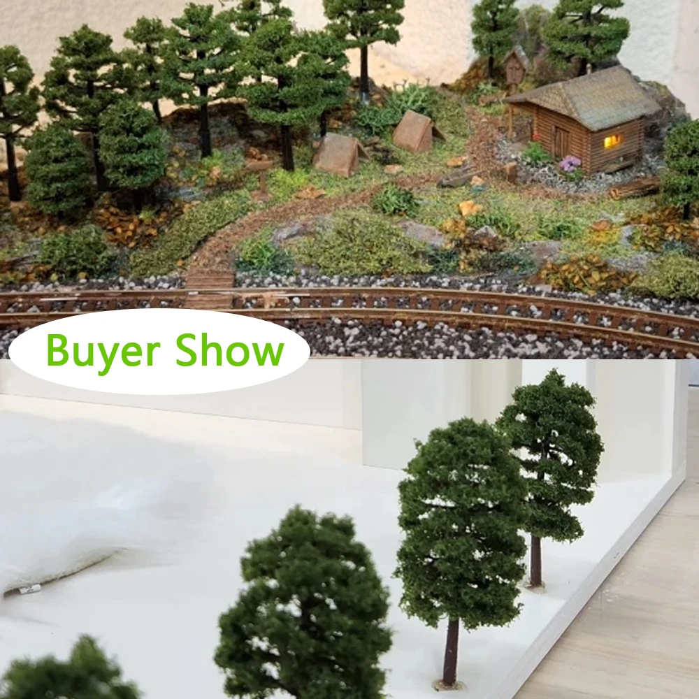 20Pcs 3.5/5/7/9cm Model Trees Micro Landscape Decor HO Scale Architectural Model Train Layout Mini Tree Building Kit DIY Toys