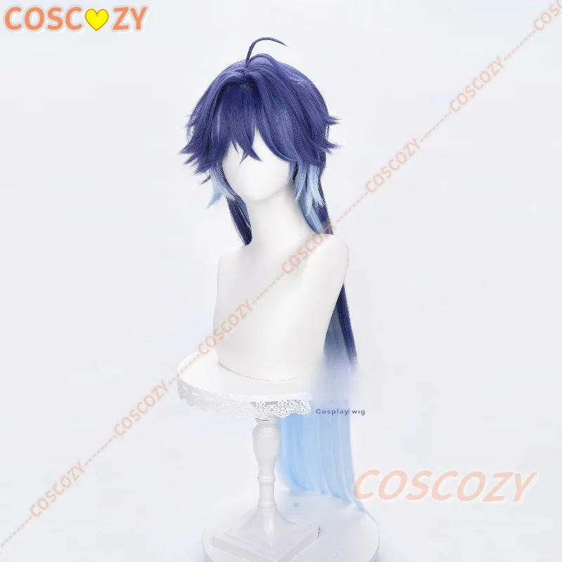 Juego Genshin Impact Kyryll Chudomirovich Flins peluca Cosplay pelo largo azul fibra resistente al calor mujeres hombres pelucas de Halloween