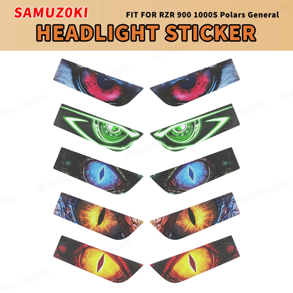 Fit for Polaris RZR 900 RZR XP/XP 4 1000 TURBO GENERAL 1000 Head Lamp Protector Decal Motorcycle Headlight Decor Eyes Sticker