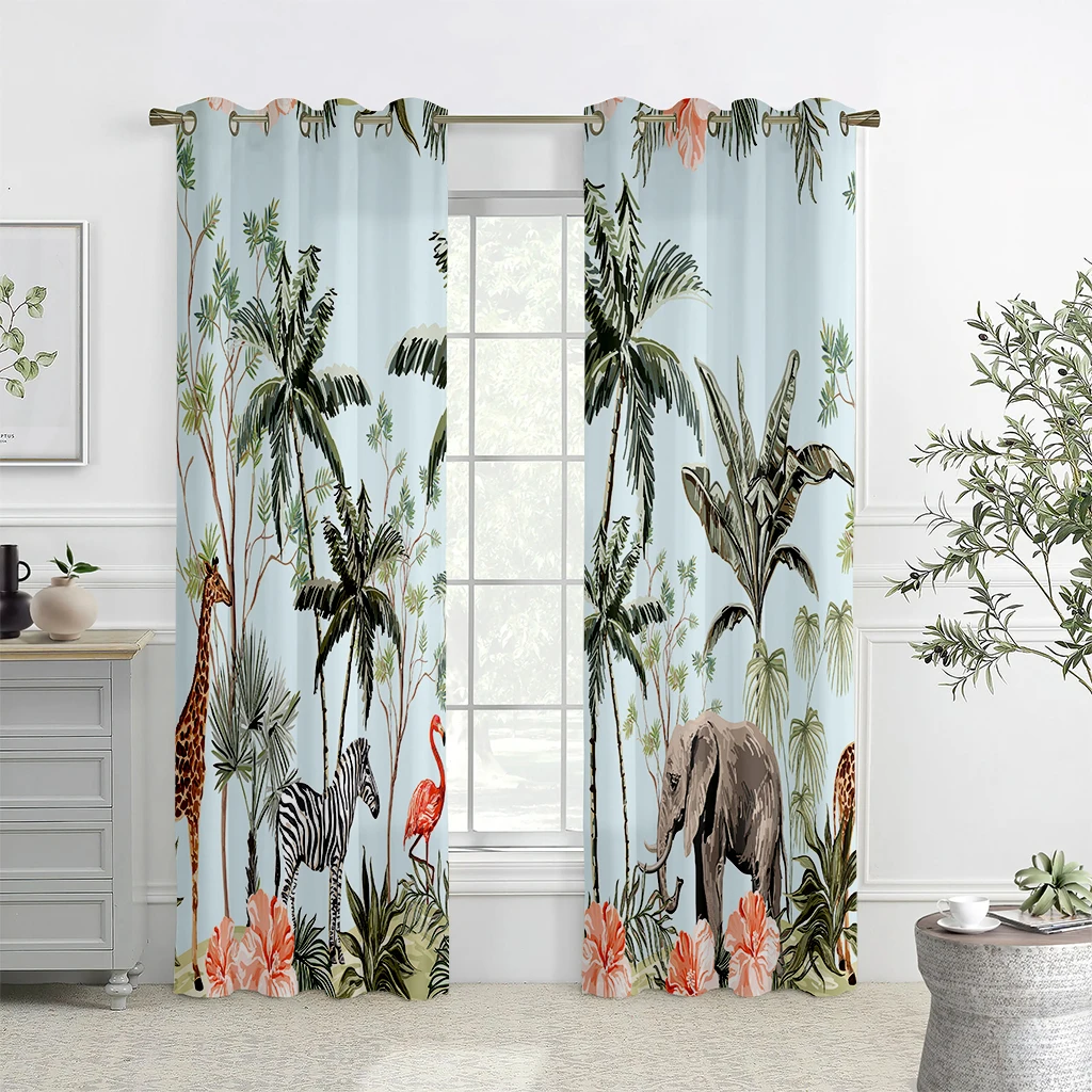 

Tropical Vegetation 3d Printed Curtains,Rod Pocket Curtains,Kitchen, Bedroom, Living Room, Decorative Curtains,Home Decoration