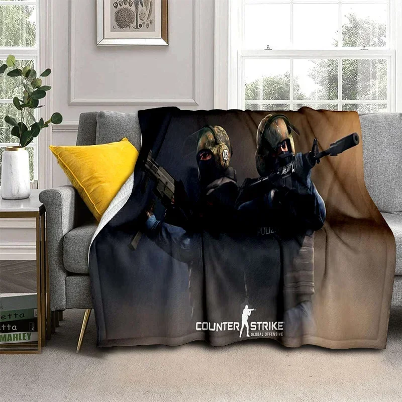 CS GO Counter Strike Game Gamer بطانية ثلاثية الأبعاد للمنزل وغرفة النوم والسرير والأريكة والرحلات والسفر والمكاتب وغطاء للأطفال